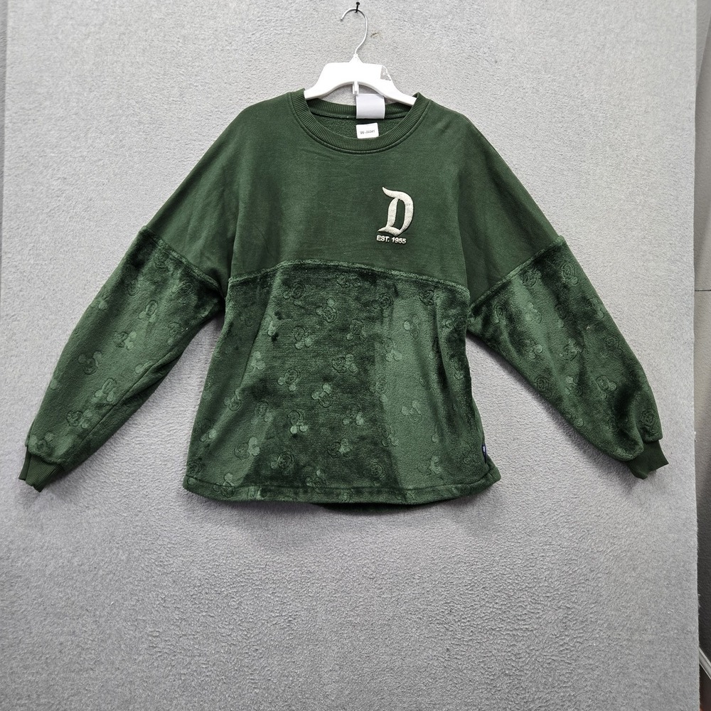 Disney Men Sweatshirt M Green Spirit Jersey Fleece Mickey Mouse Adult Unisex